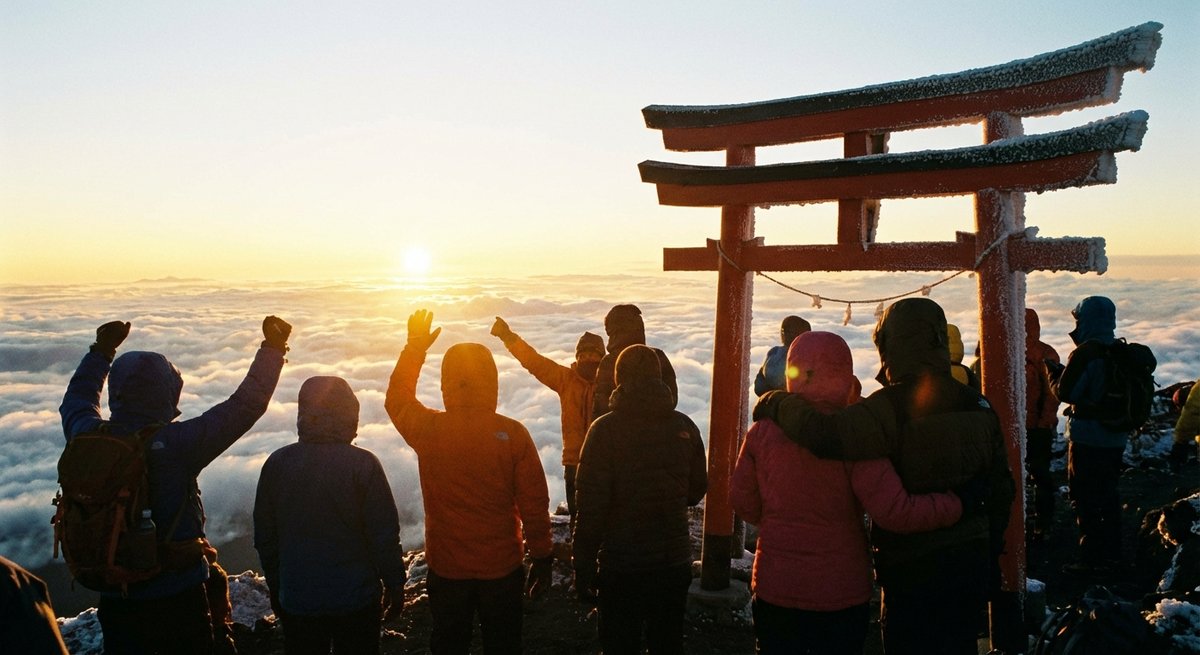 Mount Fuji Gipfel Sonnenaufgang